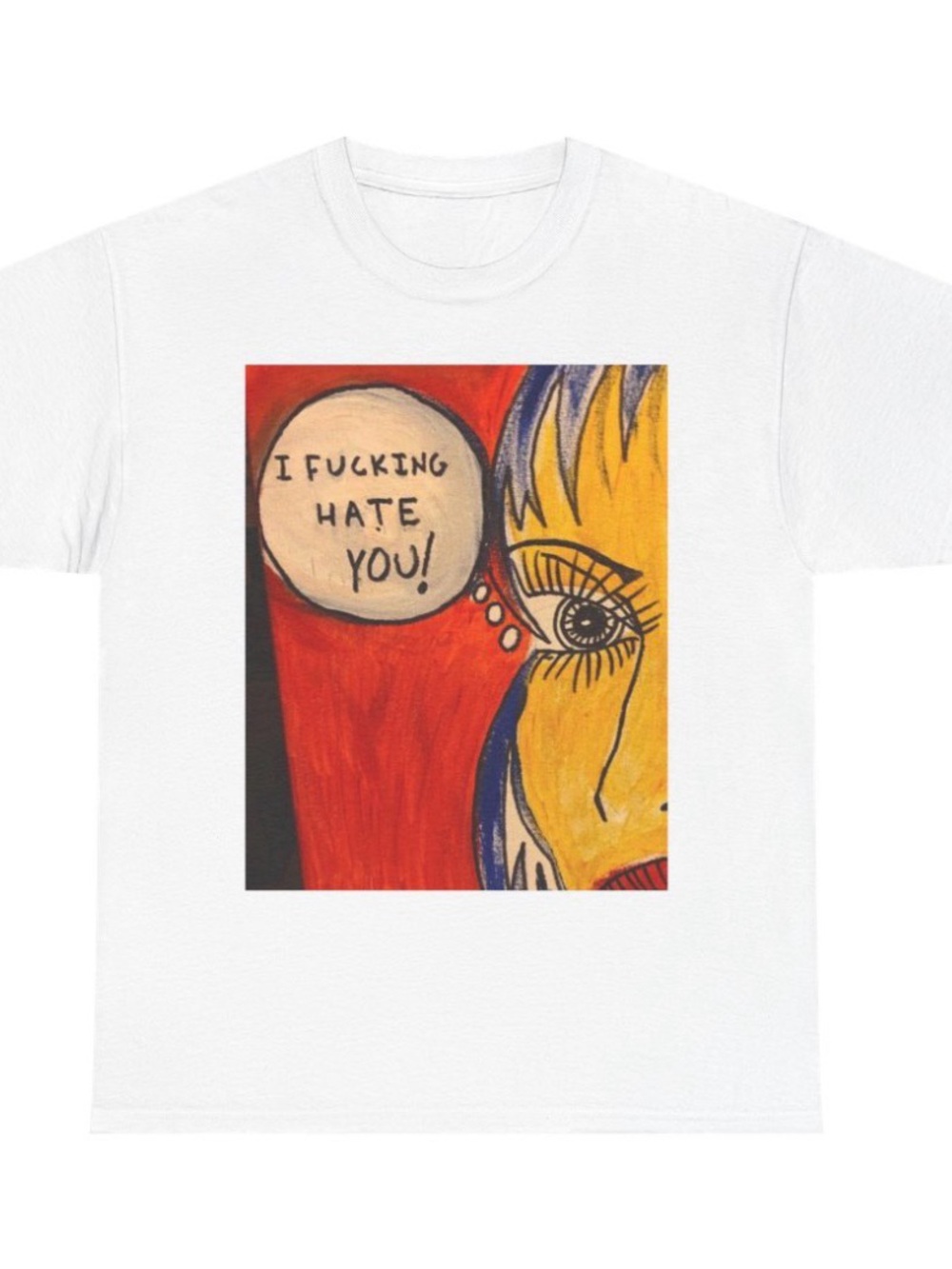 Graphic Pop Art Speech Bubble Tee - White